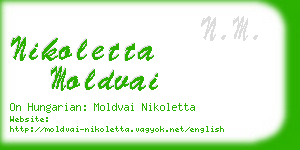 nikoletta moldvai business card